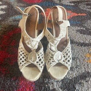 Lucky Brand Crocheted Espadrilles.